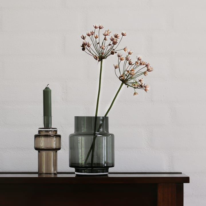 Glass candlestick no. 55 - sepia brown - Ro Collection