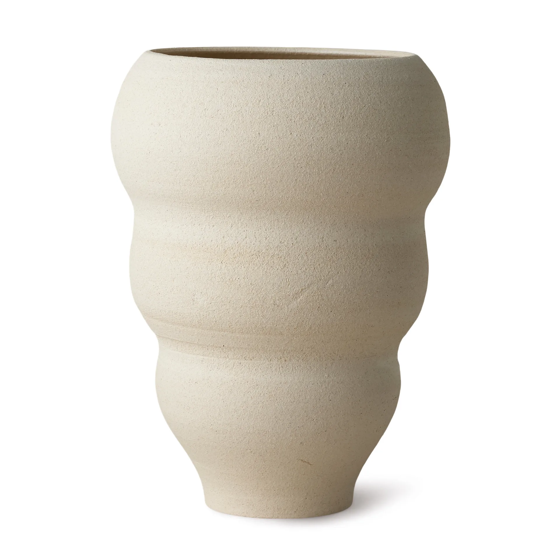 Hand turned vase no. 60 Curved, Vanilla Ro Collection