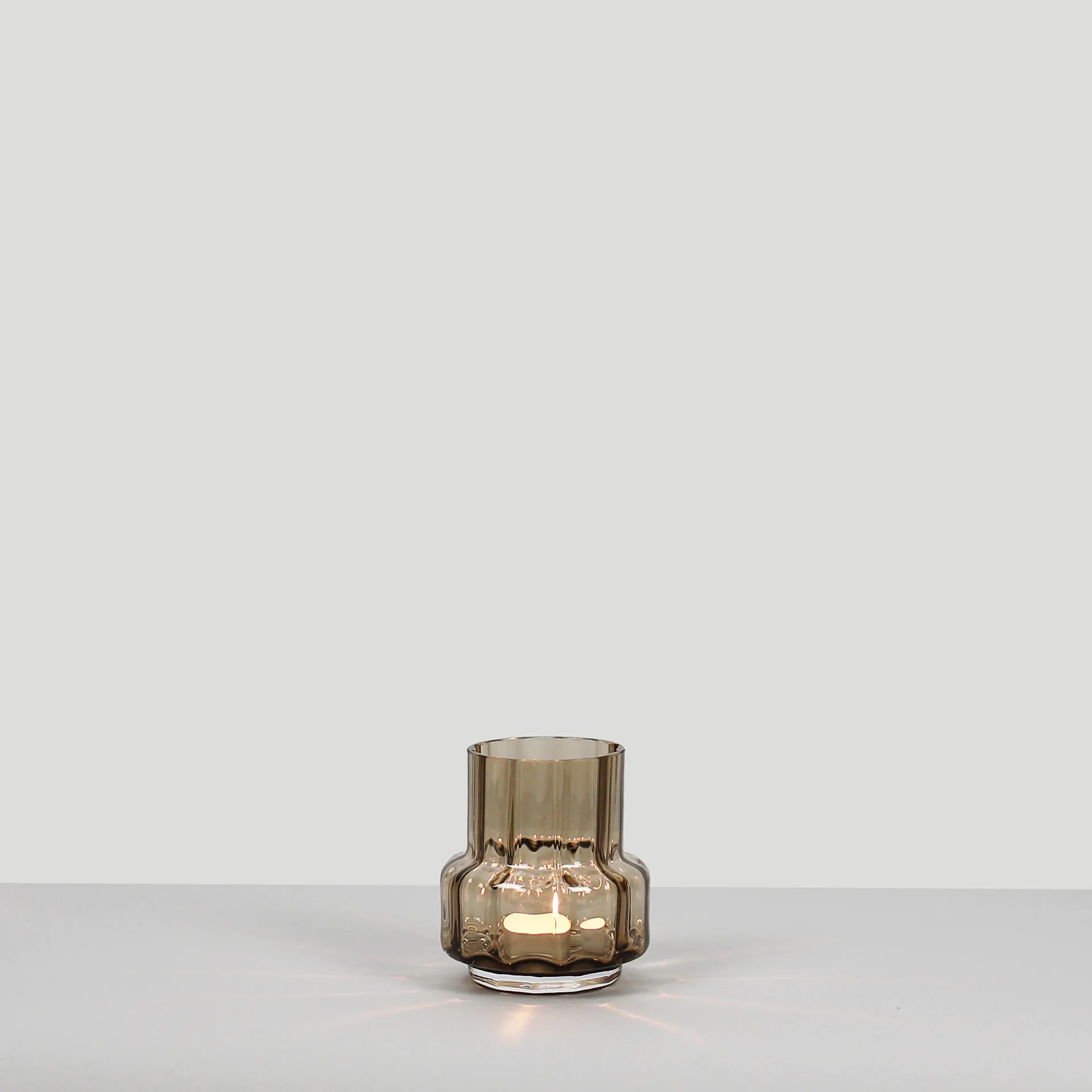 Hurricane reflections tealight no 25, Sepia brown Ro Collection