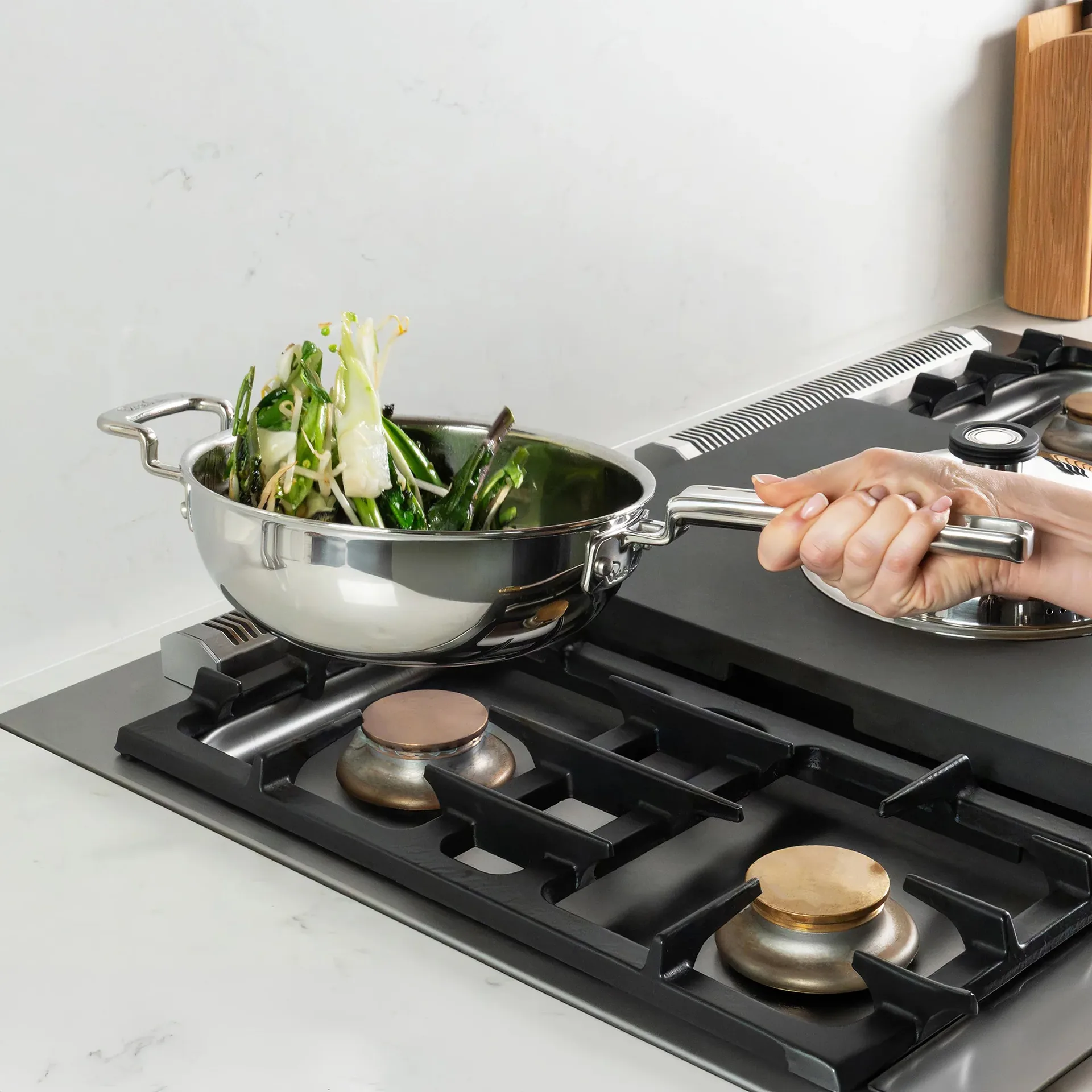 316 Series wok pan, Stainless steel, 22 cm Robert Welch