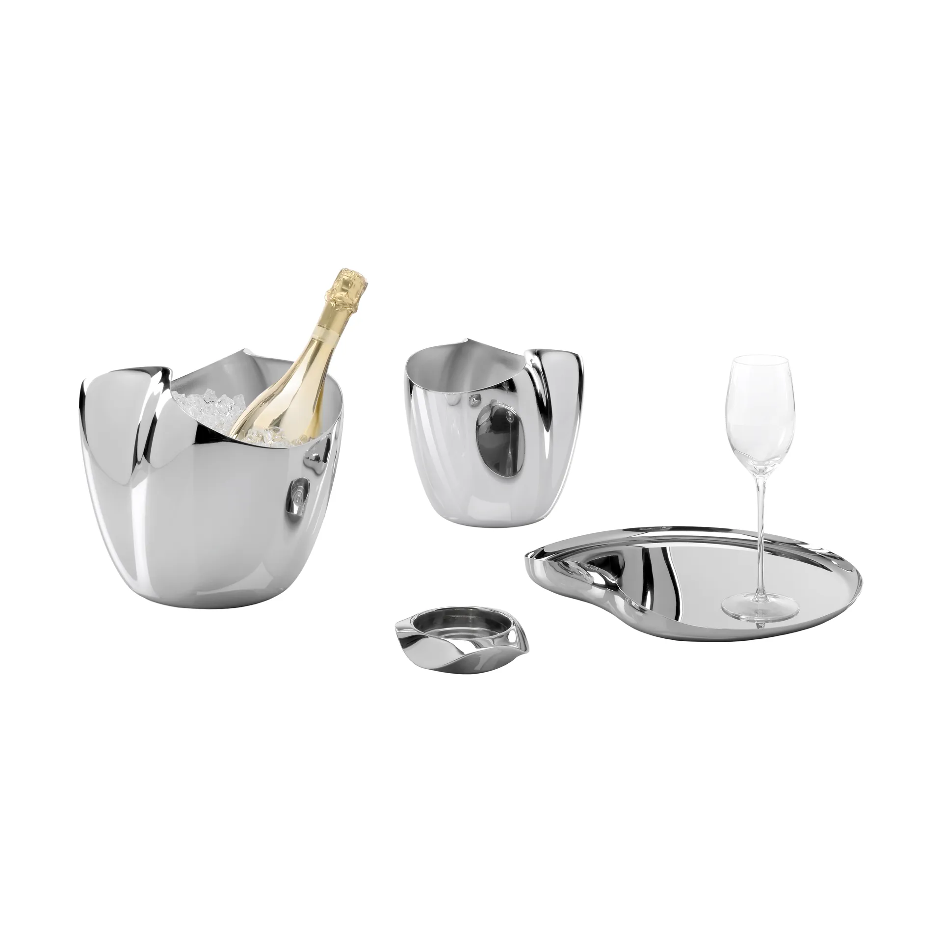 Drift coaster for wine bottle, Stainless steel Robert Welch