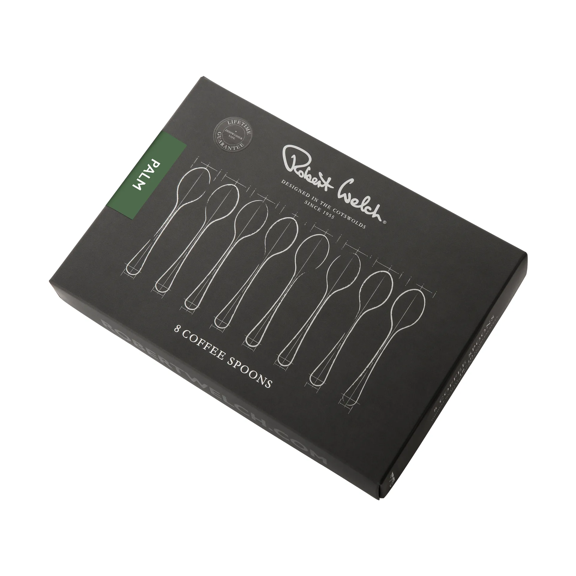 Palm Bright coffee spoon 8-pack, Stainless steel Robert Welch