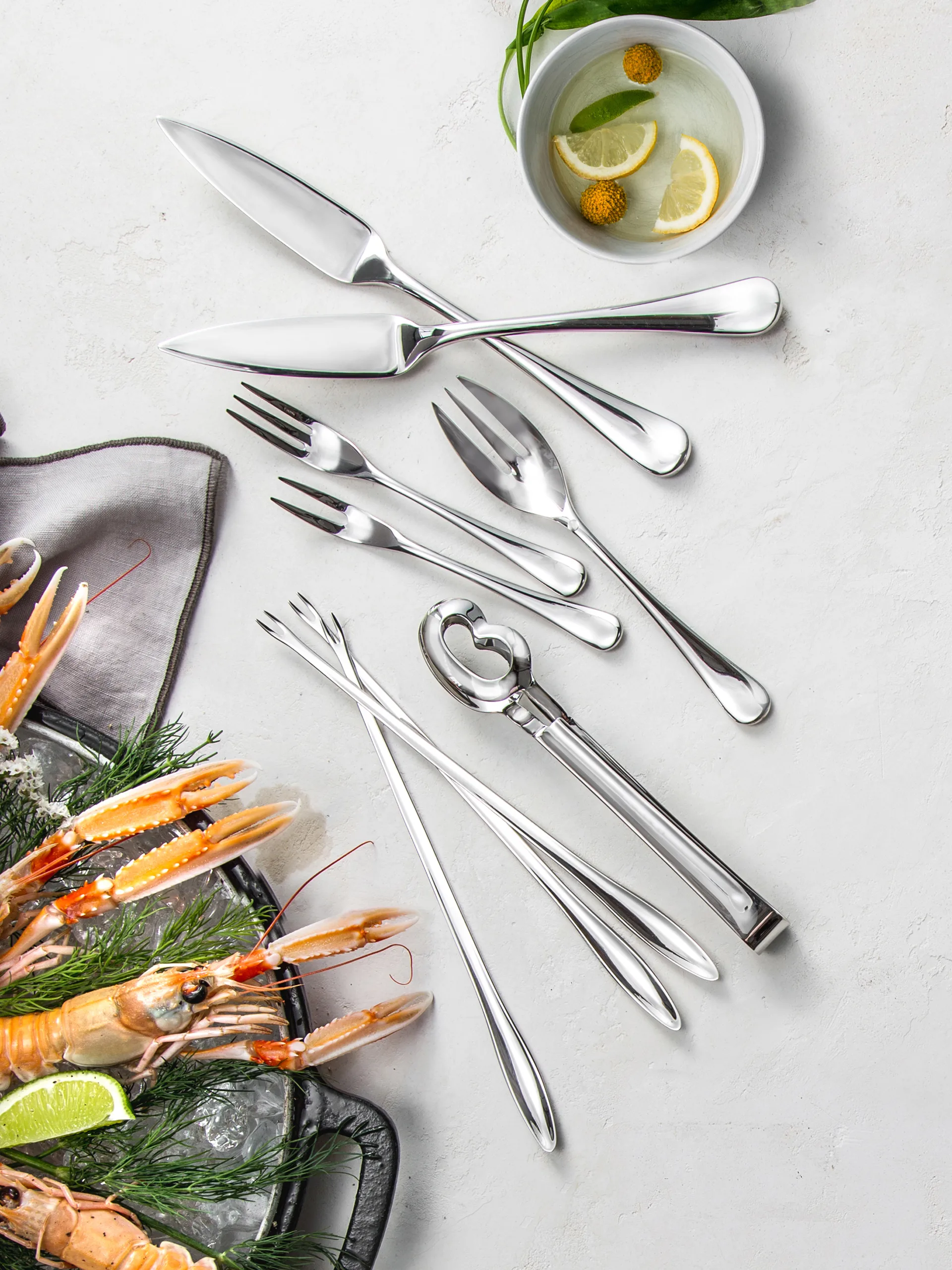 Radford oyster fork mirror, Stainless steel Robert Welch