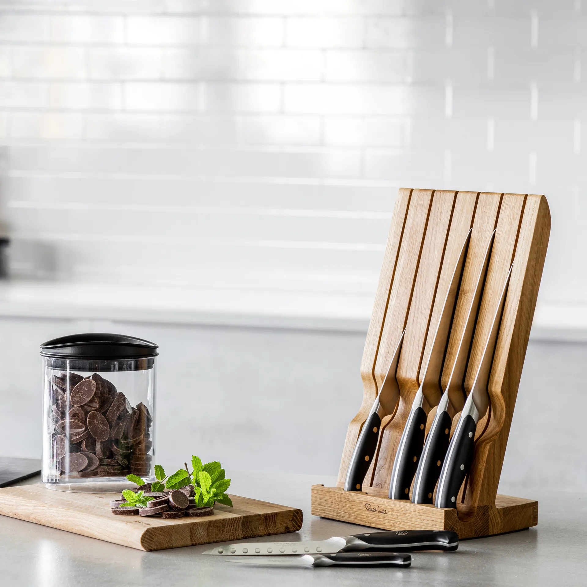 Robert Welch professional knife set oak, 7 pieces Robert Welch