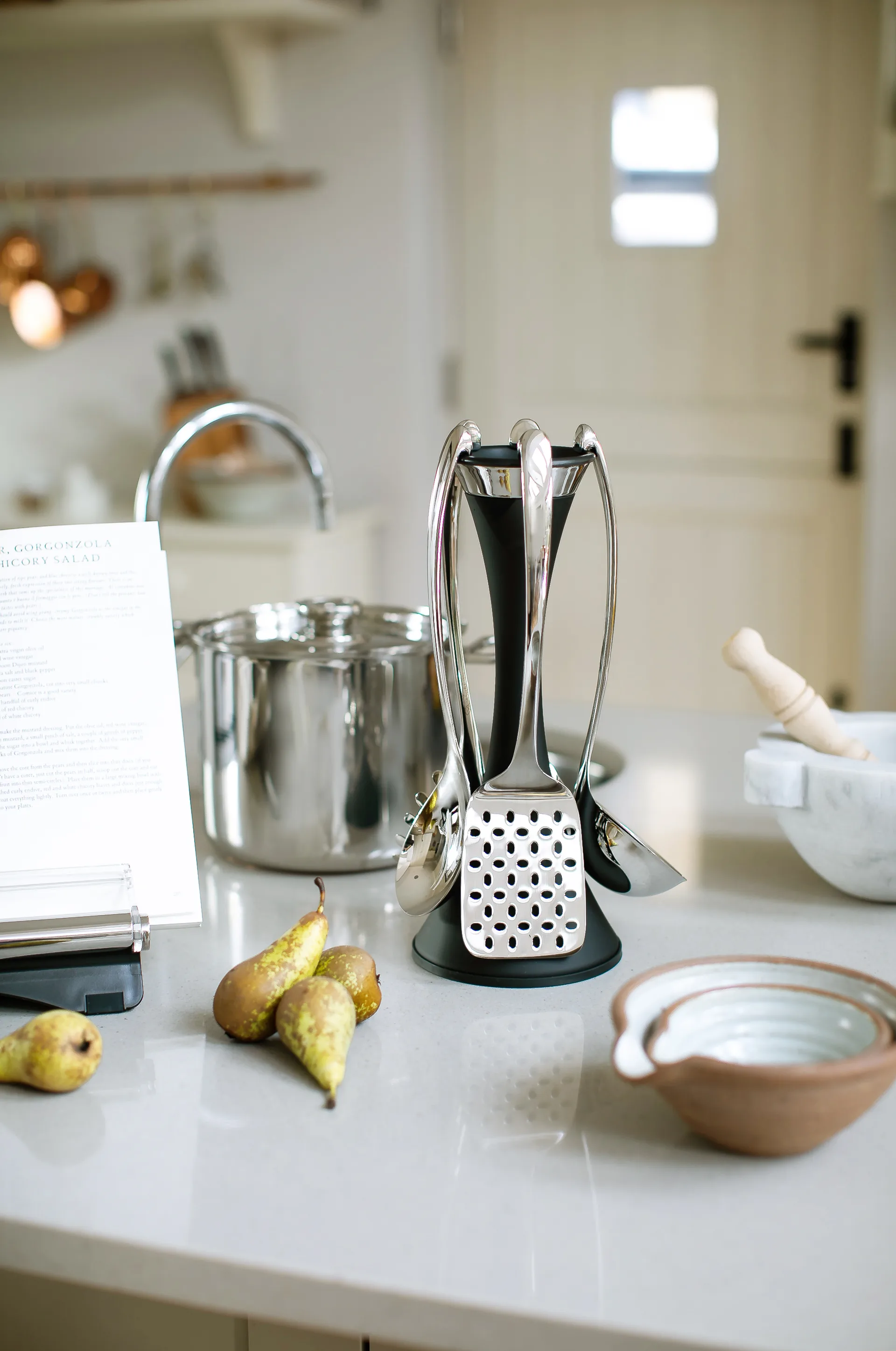 Robert Welch Signature kitchen utensil rack 6 piece set, Black Robert Welch