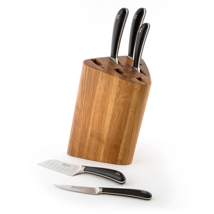 Signature Prism Oak knife block set 7 pieces - oak - Robert Welch