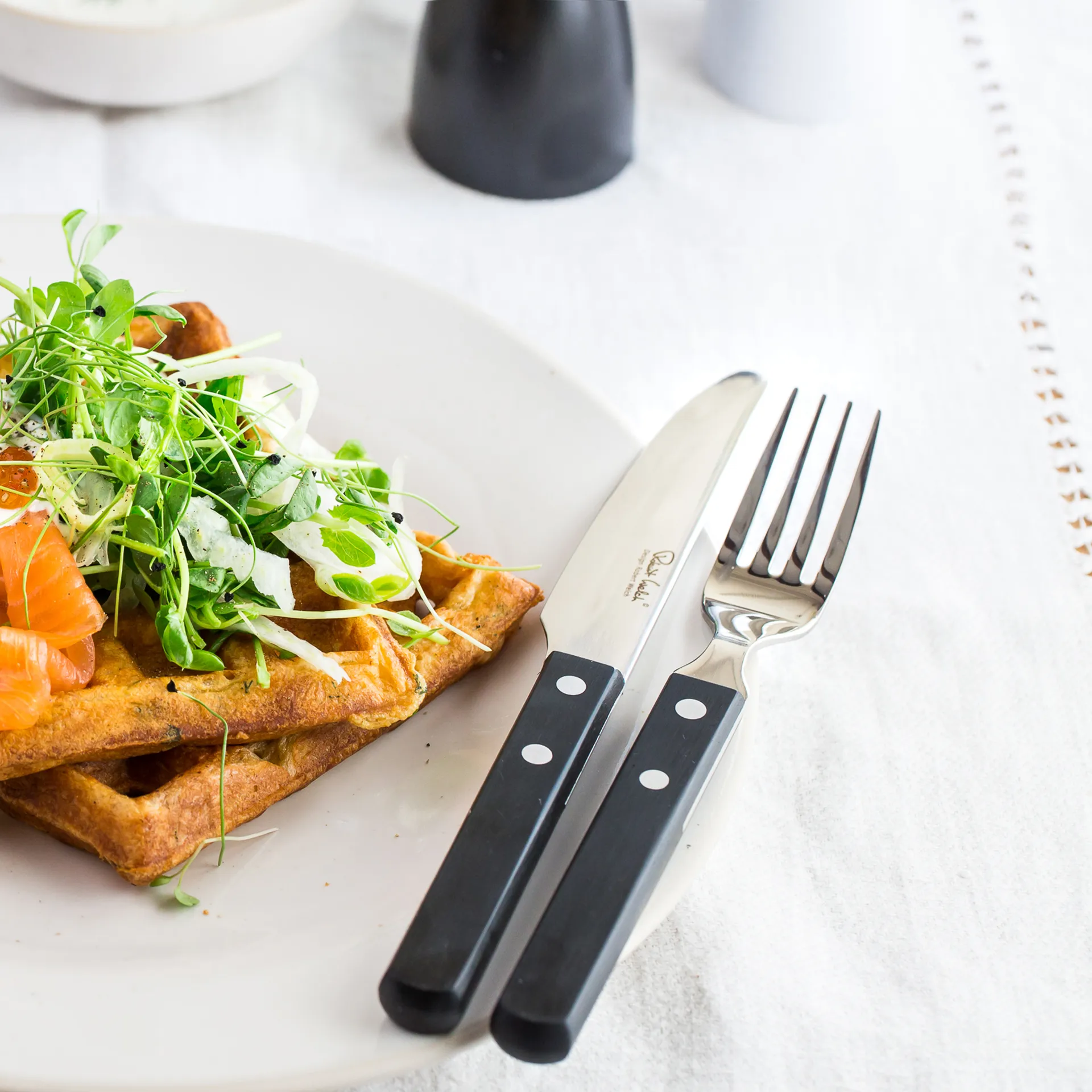 Trattoria cutlery set 56 pieces, Black Robert Welch