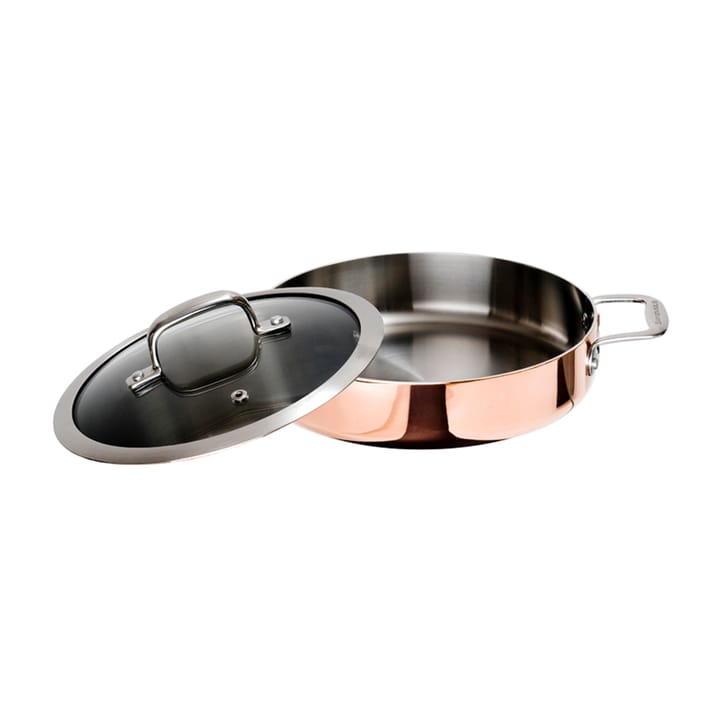 Maestro sauce pan copper with glass lid - 26 cm - Ronneby Bruk