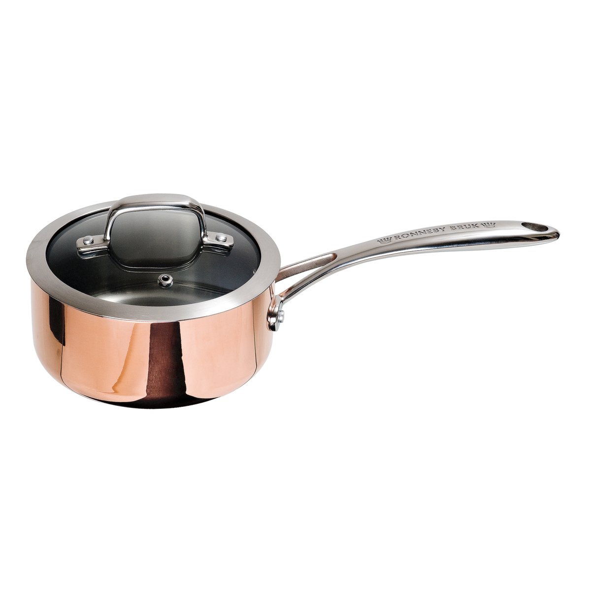 Ronneby Bruk Maestro saucepan copper 1 L | Scandinavian Design | Saucepans | Gold-coloured