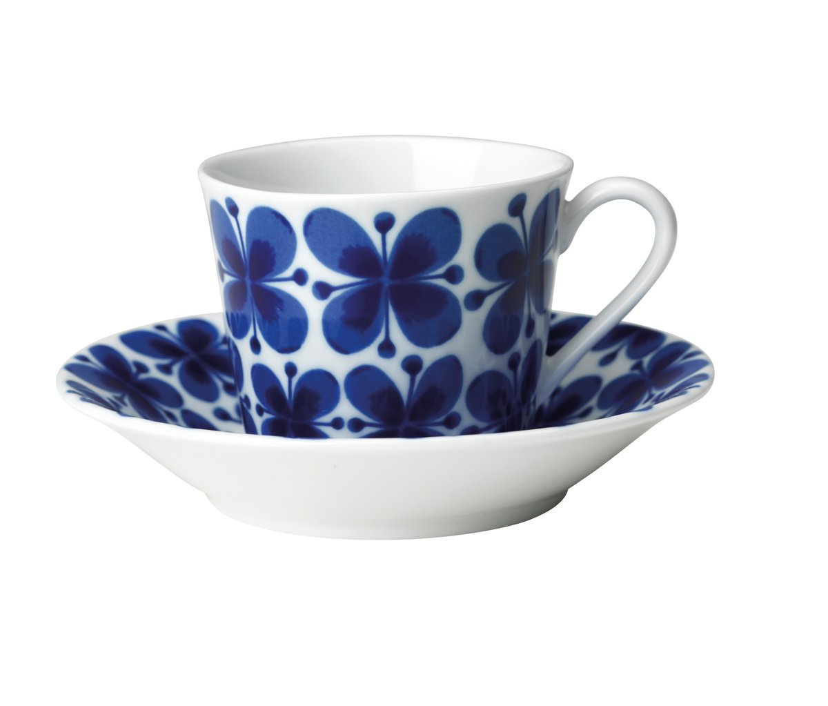 Rörstrand Mon Amie cup with saucer 14 cl gift wrap Blue-white