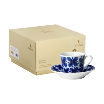 Mon Amie cup with saucer 14 cl gift wrap - Blue-white - Rörstrand