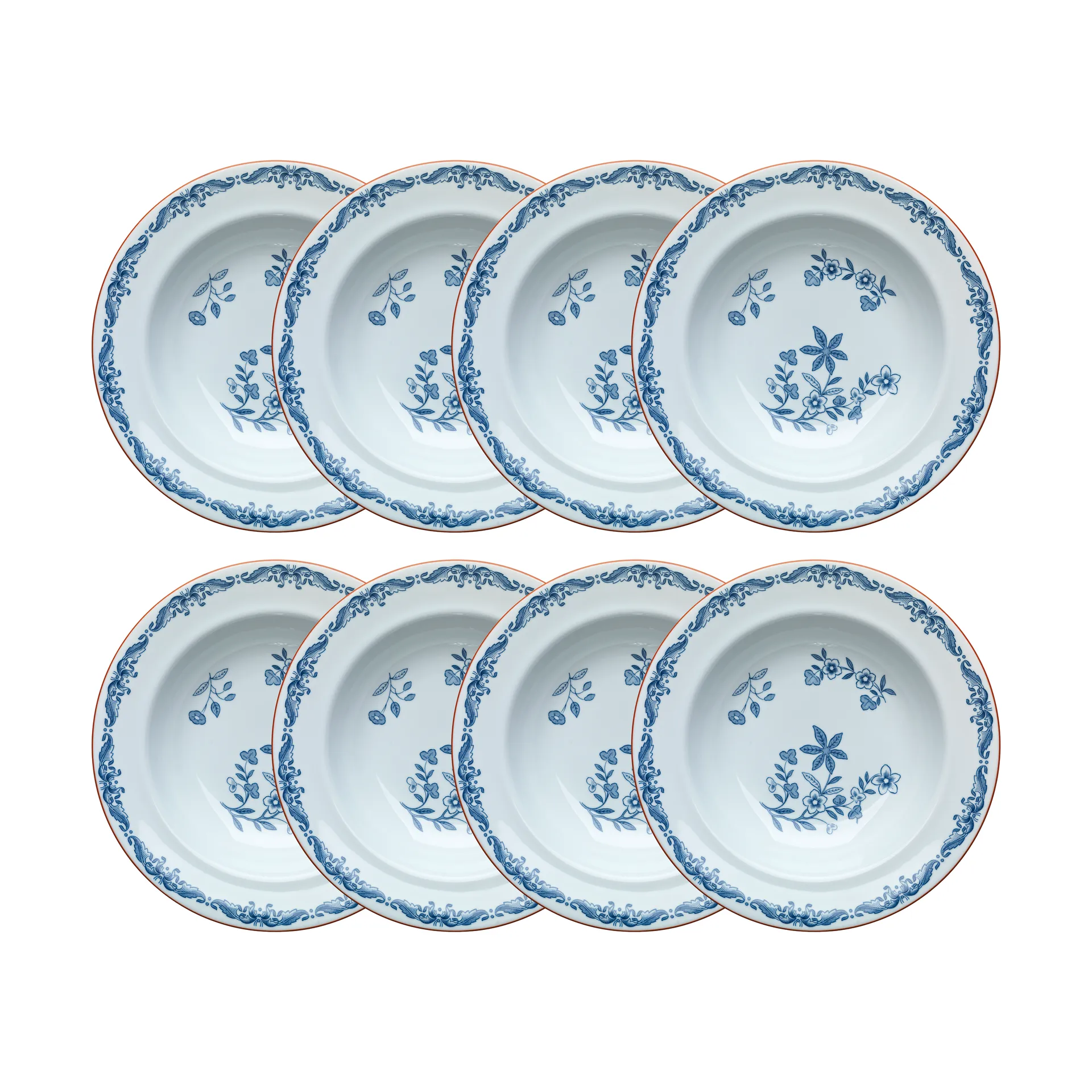 Ostindia deep plate Ø24 cm 8-pack – Blue,  Rörstrand