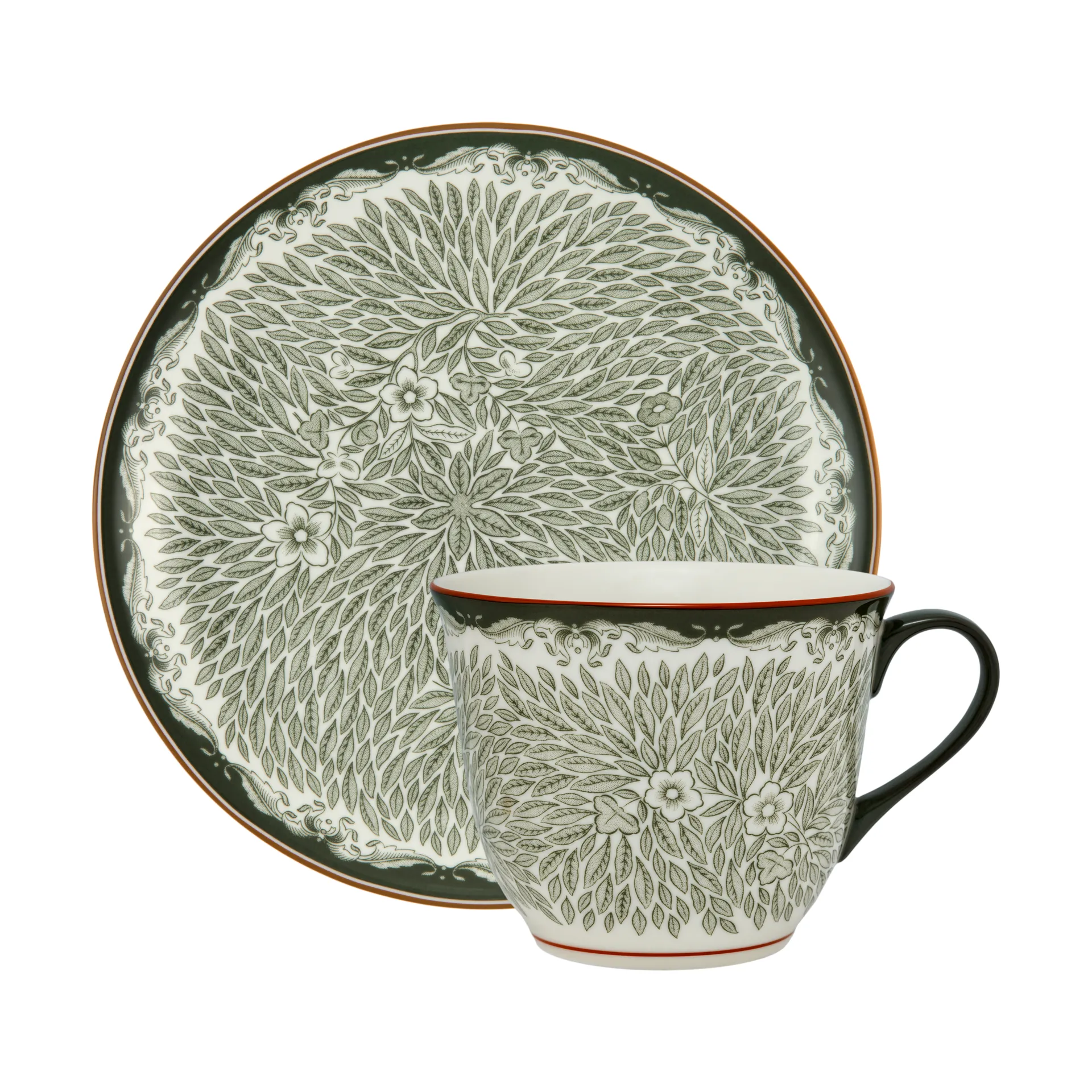 Ostindia Floris mug 40 cl and plate Ø20 cm, Green
 Rörstrand