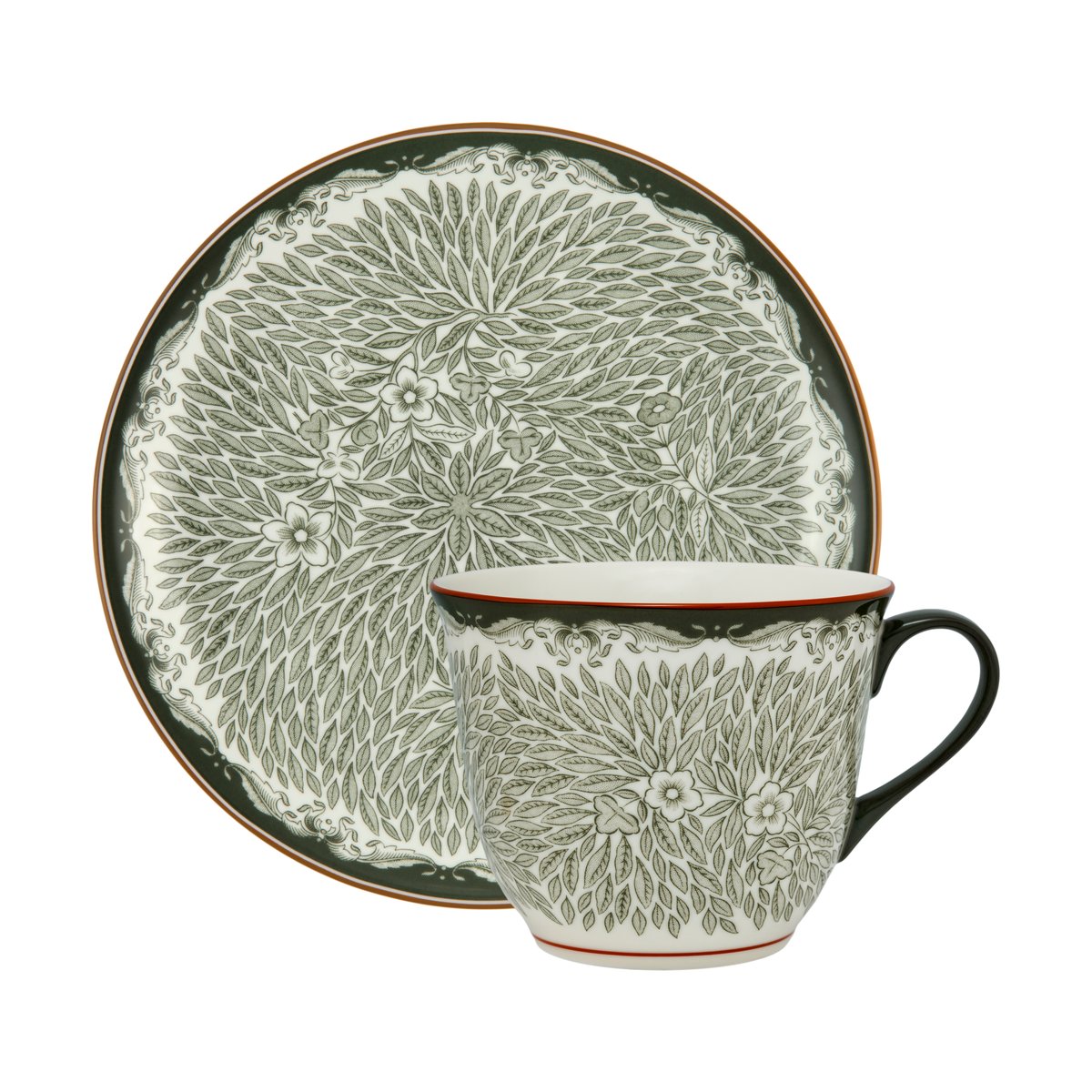 Rörstrand Ostindia Floris mug 40 cl and plate Ø20 cm Green