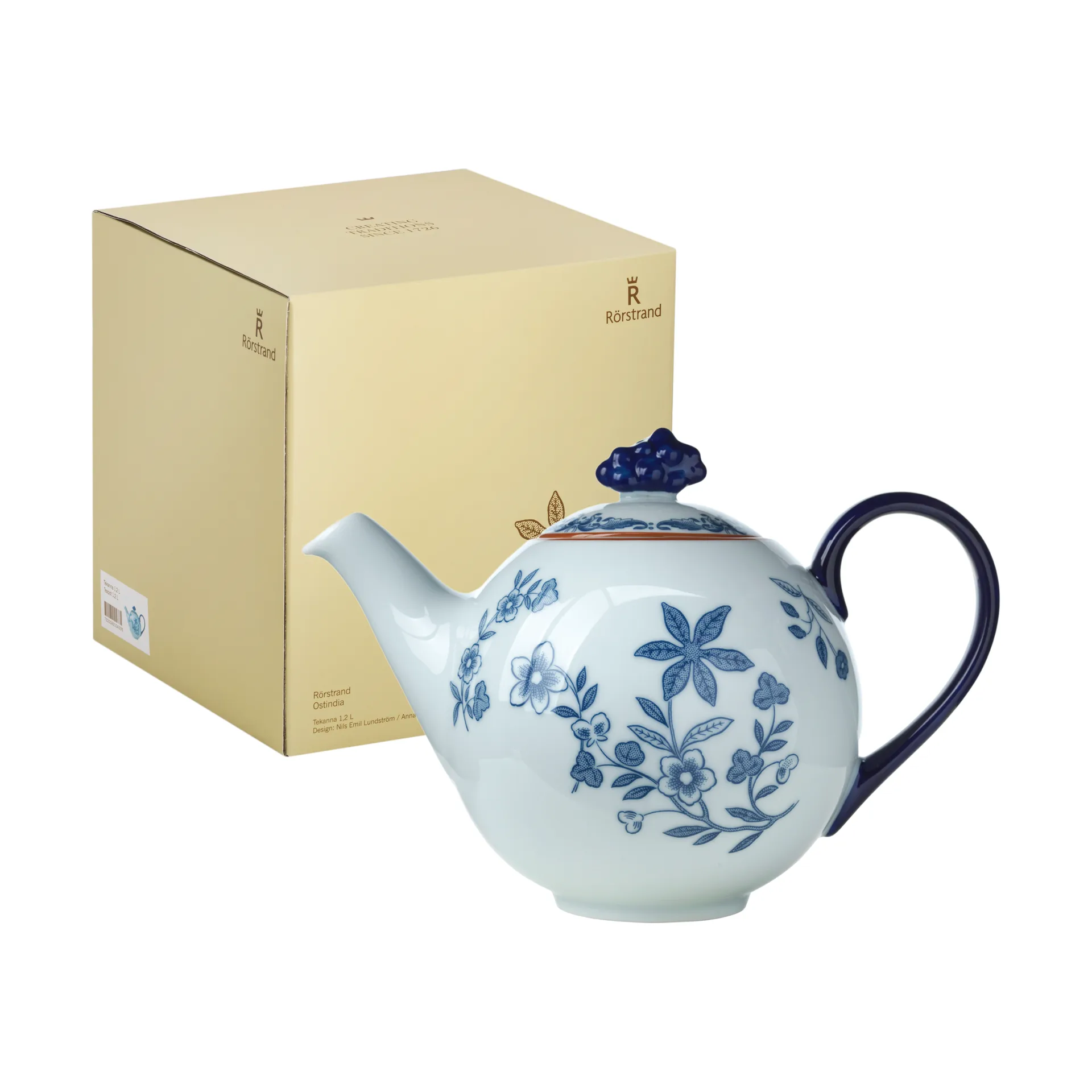 Ostindia teapot 1.2 l gift wrap, Blue-white Rörstrand