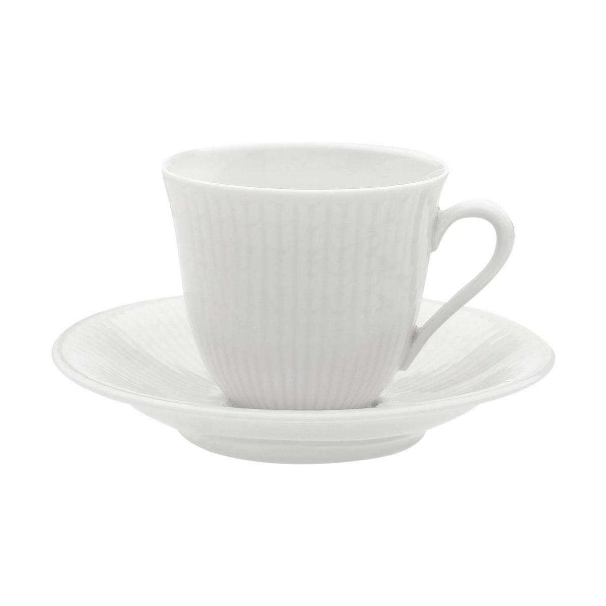 Rörstrand Swedish Grace cup with saucer 16 cl Snow | Scandinavian Design | Coffee cups | White
