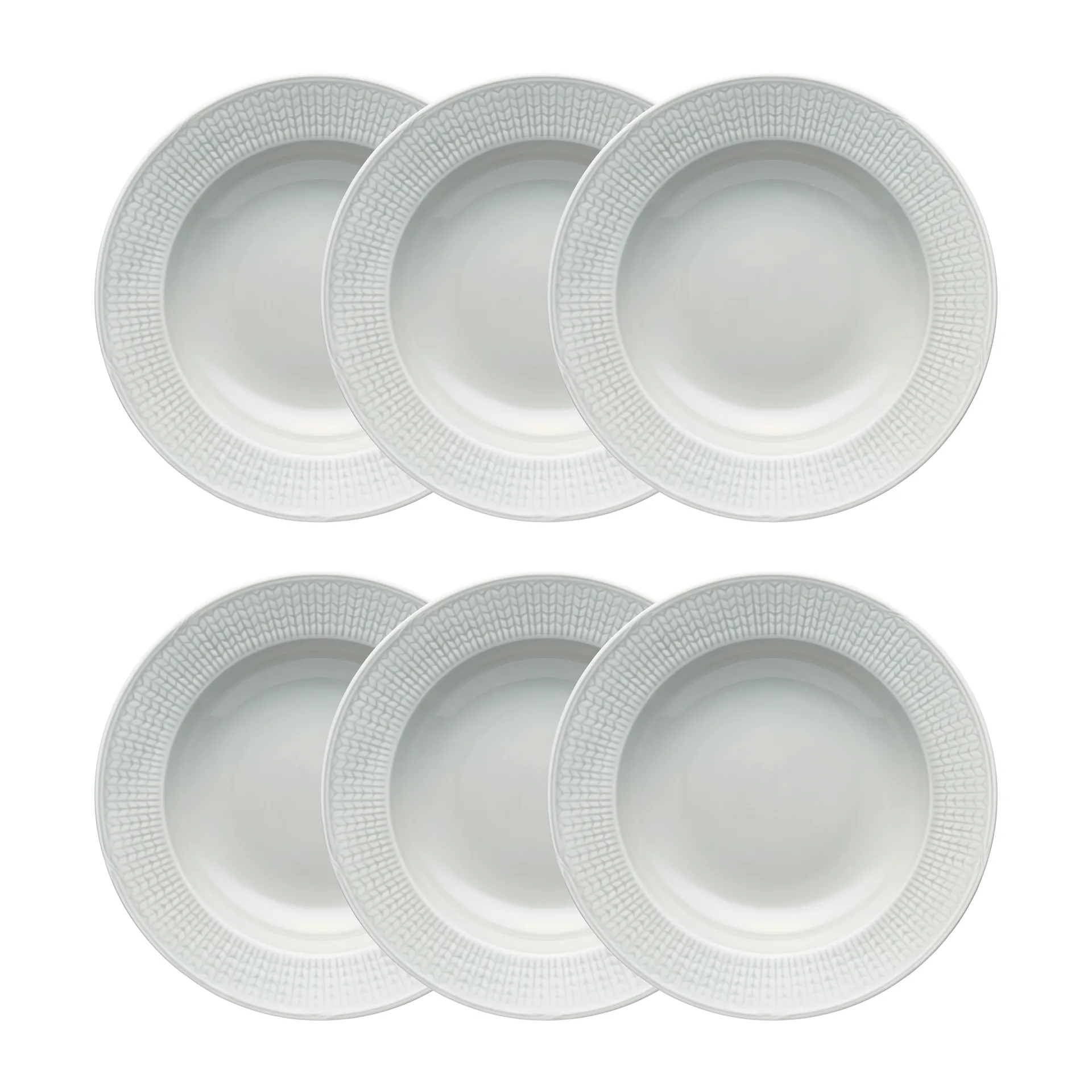 Swedish Grace deep plate 25 cm 6-pack Mist(grey),  Rörstrand