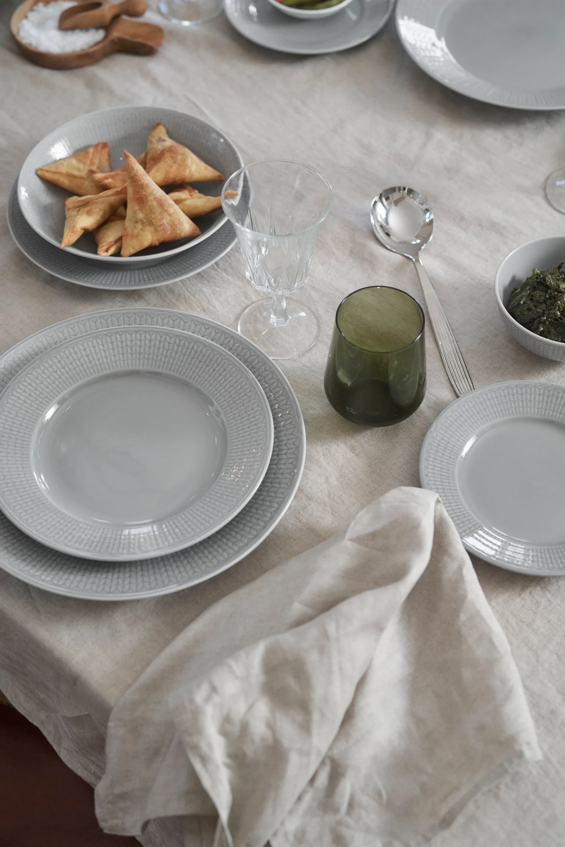 Swedish Grace deep plate 25 cm 6-pack Mist(grey),  Rörstrand