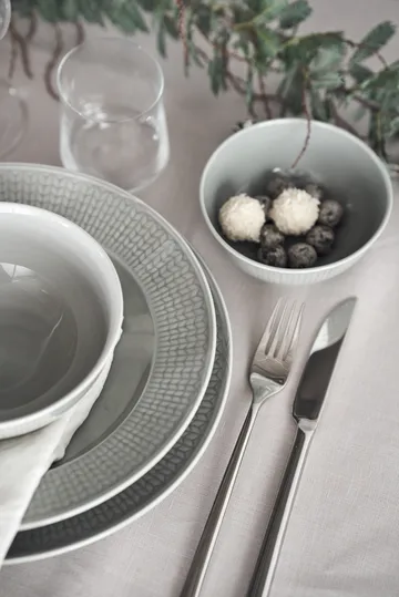 Swedish Grace deep plate 25 cm 6-pack Mist(grey) - Rörstrand