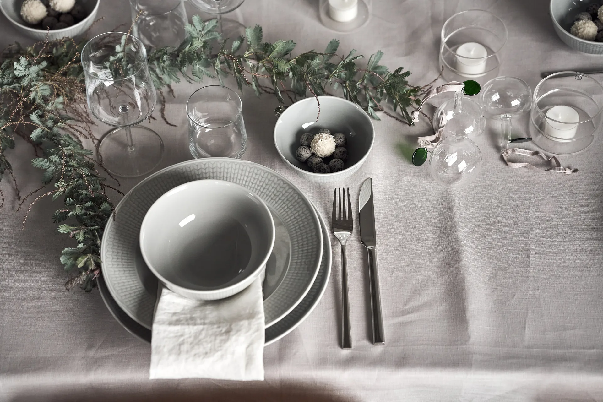 Swedish Grace deep plate 25 cm 6-pack Mist(grey),  Rörstrand