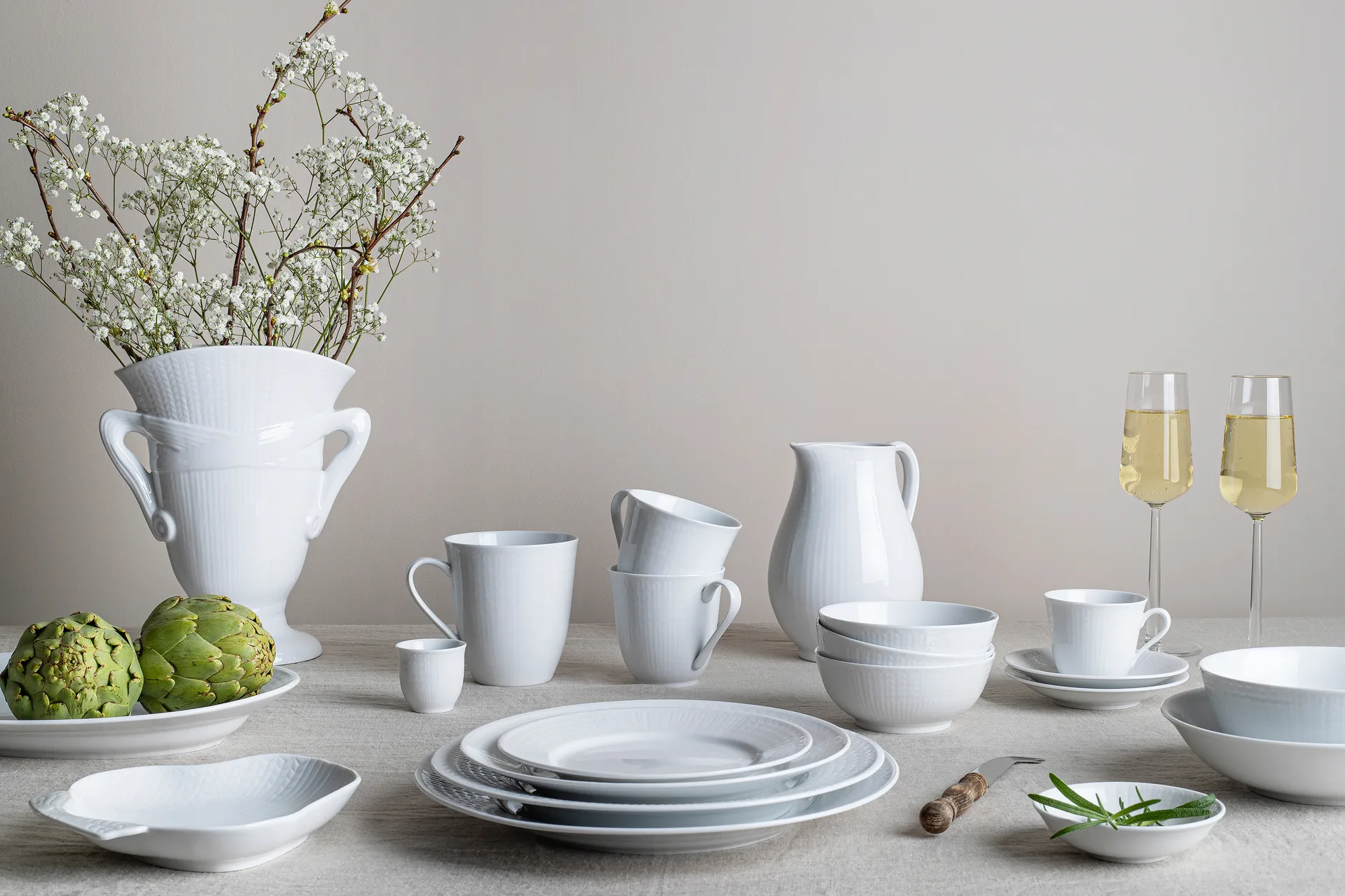 Swedish Grace & Polar starter set - Snow (white),  Rörstrand