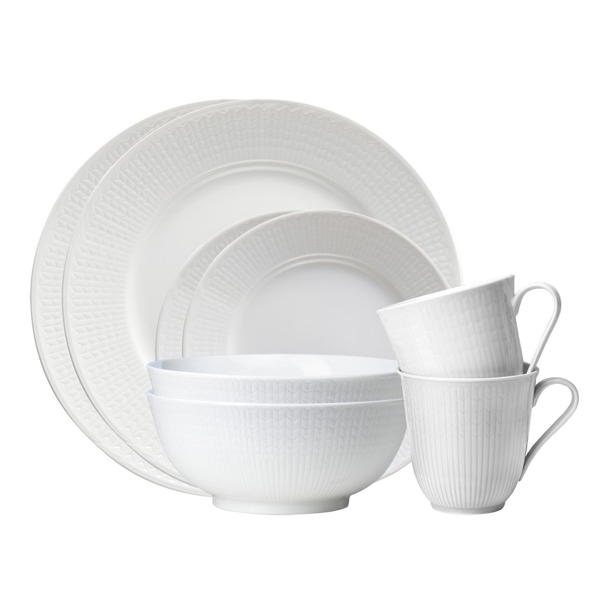 Rörstrand Swedish Grace starter set snow 8 pcs | Scandinavian Design | Table settings & starter sets | White