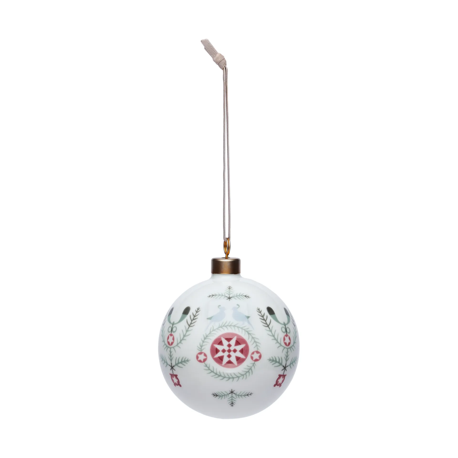 Swedish Grace Winter bauble Ø8 cm, White Rörstrand