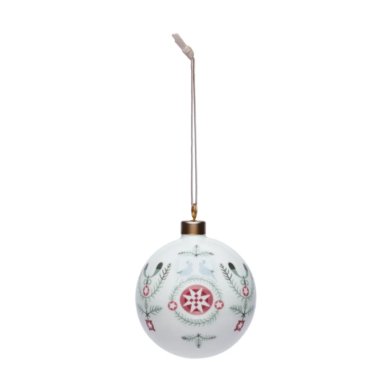 Rörstrand Swedish Grace Winter bauble o8 cm White | Scandinavian Design | Christmas decorations | Multi