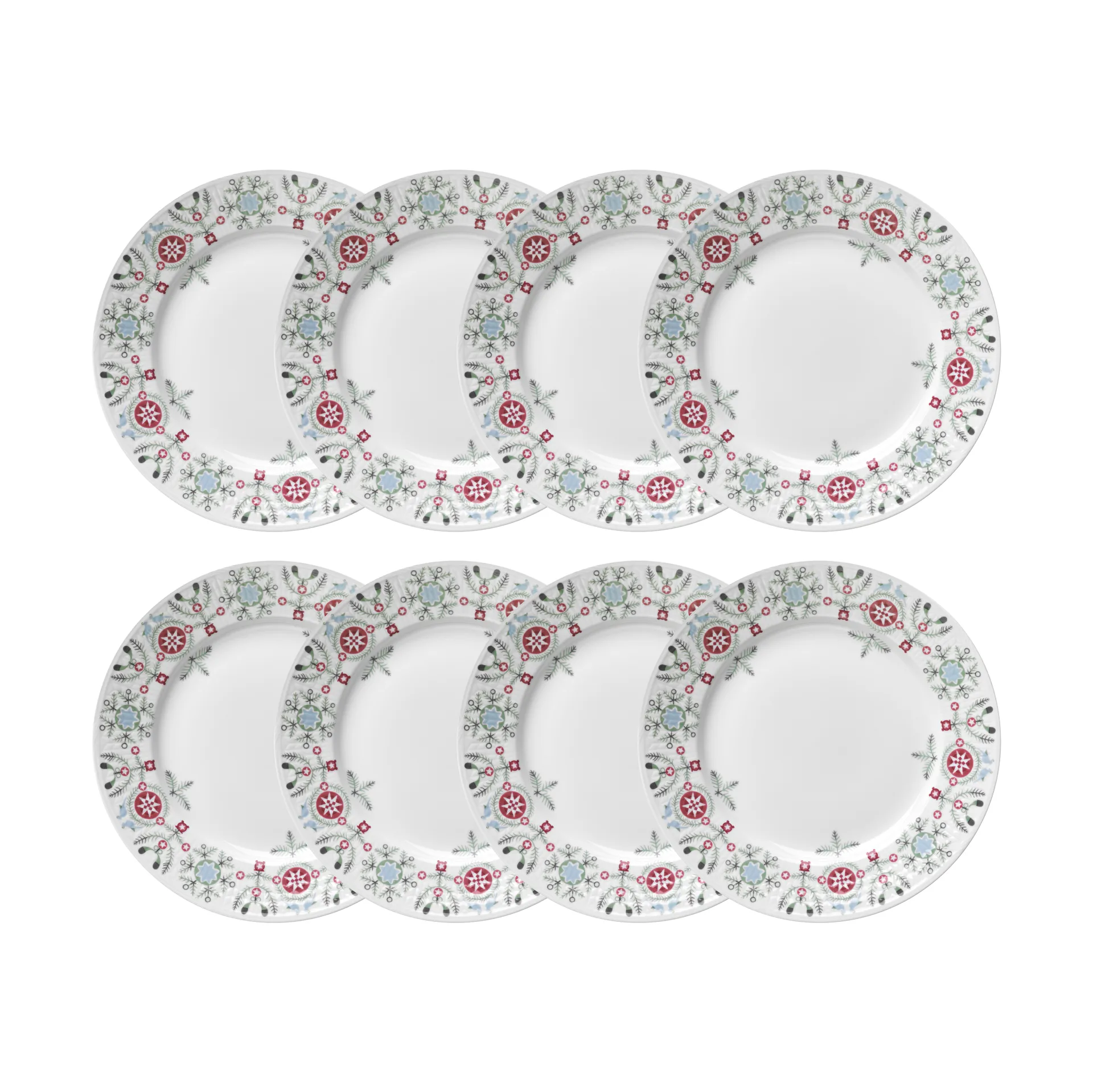 Swedish Grace Winter plate Ø21 cm 8-pack - White Rörstrand
