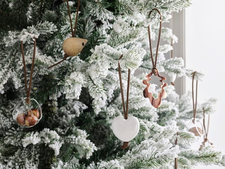 Forest tales hanging heart Christmas decoration 4.5 cm - White - Rosendahl