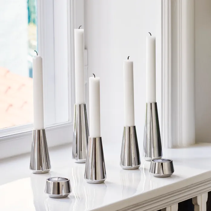 Grand Cru candle sticks 10 cm, Chrome Rosendahl