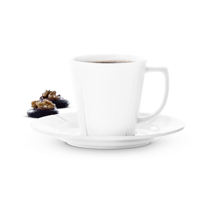 Grand Cru coffee cup with saucer 26 cl 4-pack - White - Rosendahl