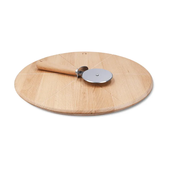 Grand Cru pizza board and pizza cutter - Beech, Ø35 cm - Rosendahl