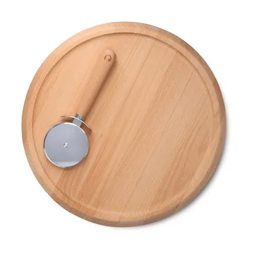 Grand Cru pizza board and pizza cutter - Beech, Ø35 cm - Rosendahl