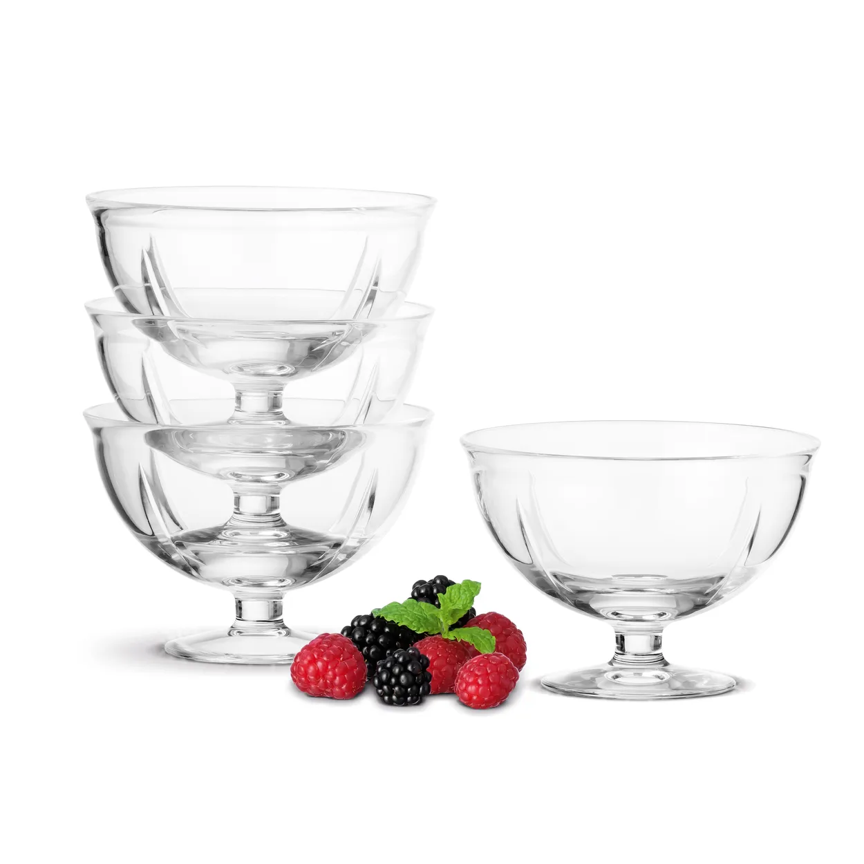 Rosendahl Grand Cru stemmed bowl 4-pack | Scandinavian Design | Dessert bowls | Transparent