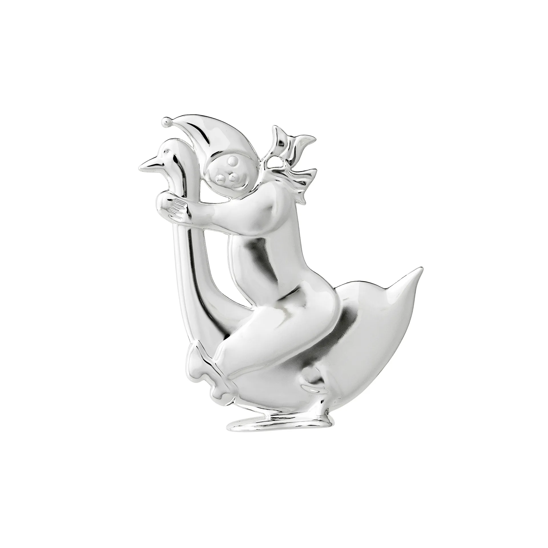 Karen Blixen Boy &Goose Christmas ornament, silver Rosendahl