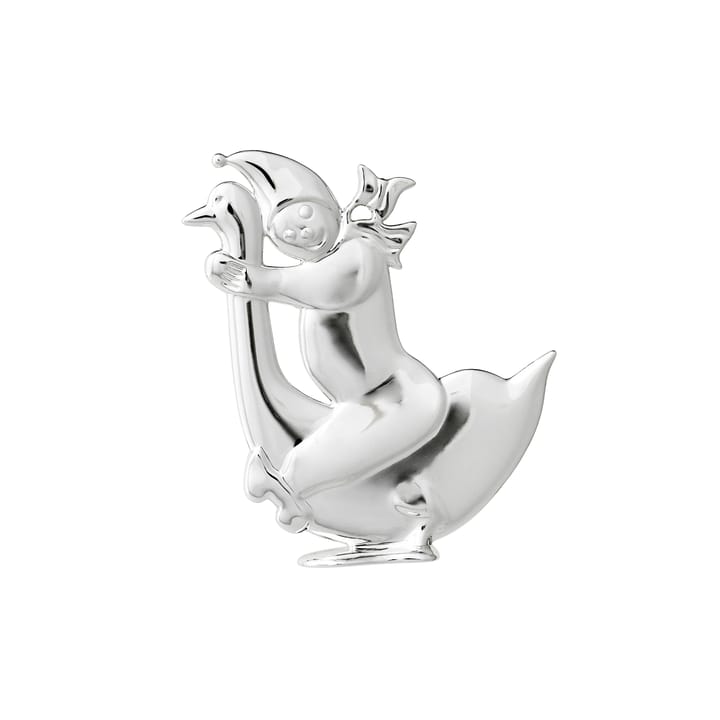 Karen Blixen Boy &Goose Christmas ornament, silver Rosendahl