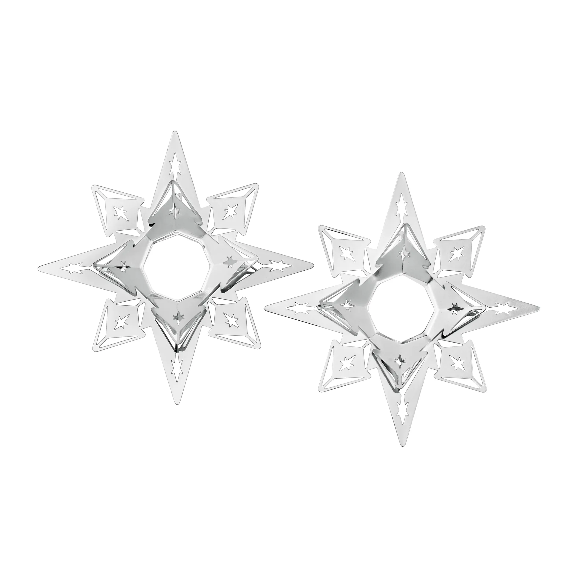 Karen Blixen candle cuff star 3 cm 2-pack, Silver plated Rosendahl
