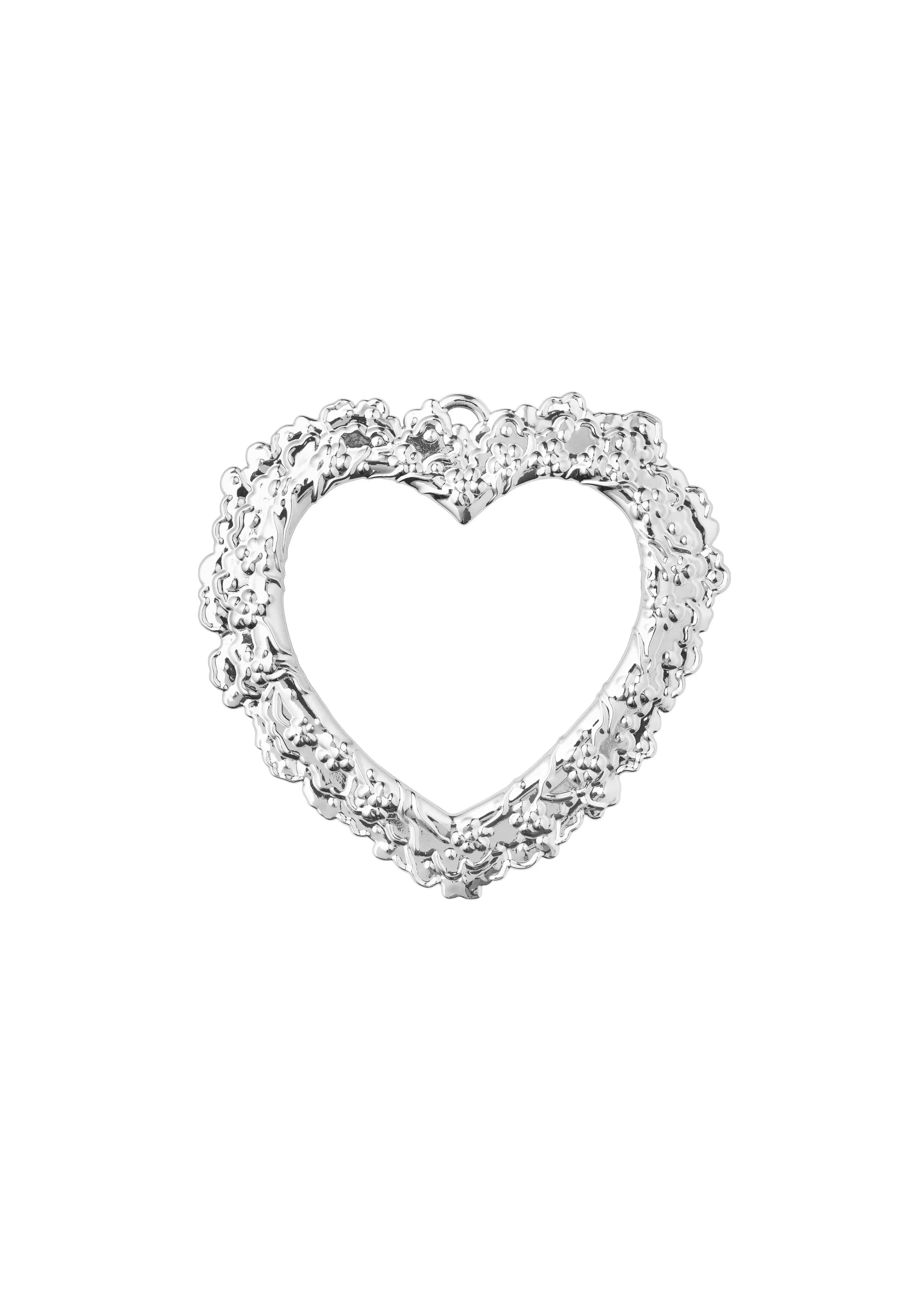 Karen Blixen Christmas decoration Flower heart, Silver Rosendahl