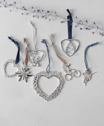 Karen Blixen Christmas decoration Flower heart - Silver - Rosendahl