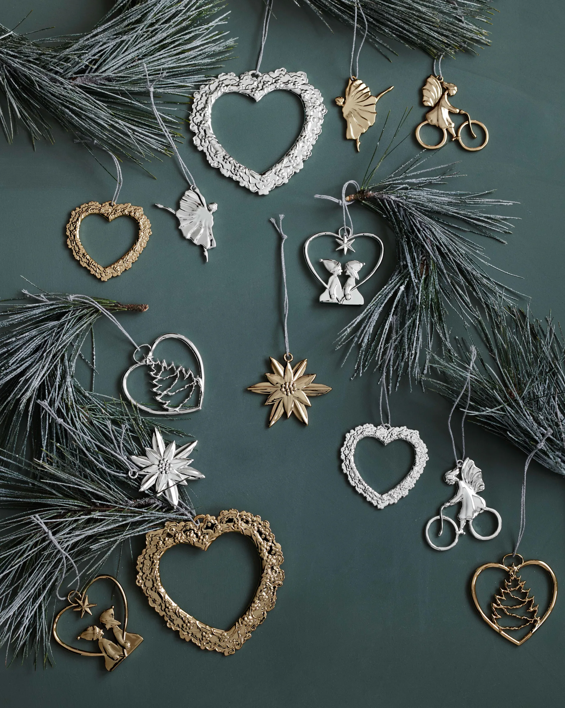 Karen Blixen Christmas decoration Flower heart, Silver Rosendahl