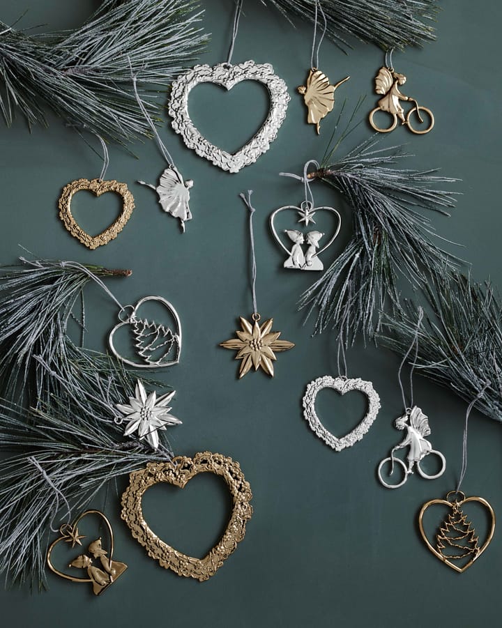 Karen Blixen Christmas decoration Flower heart - Silver - Rosendahl