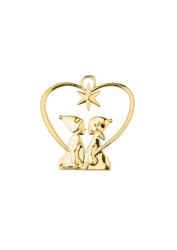 Karen Blixen Christmas decoration Heart with child - Gold - Rosendahl