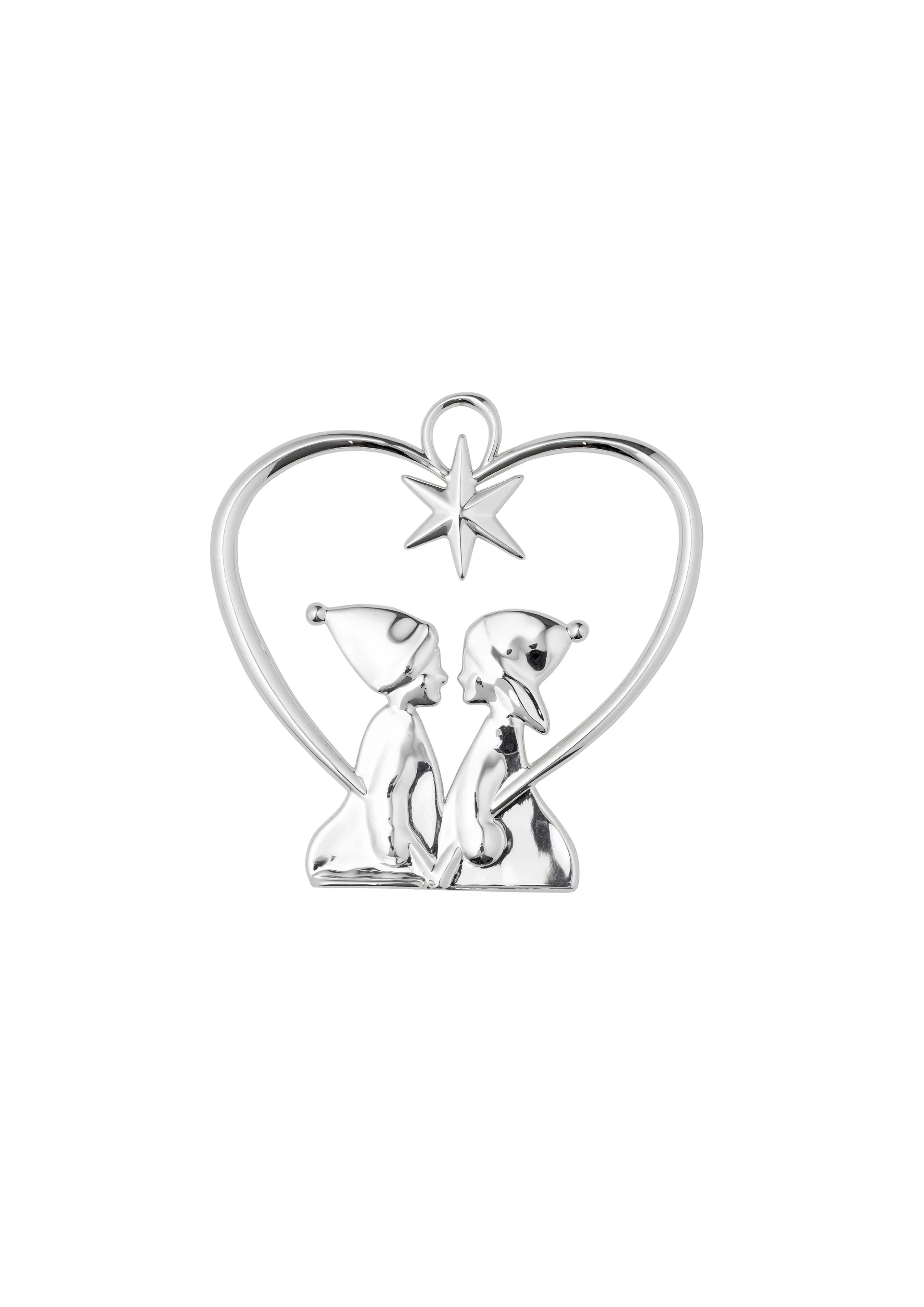 Karen Blixen Christmas decoration Heart with child, Silver Rosendahl