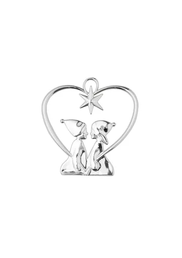 Karen Blixen Christmas decoration Heart with child - Silver - Rosendahl