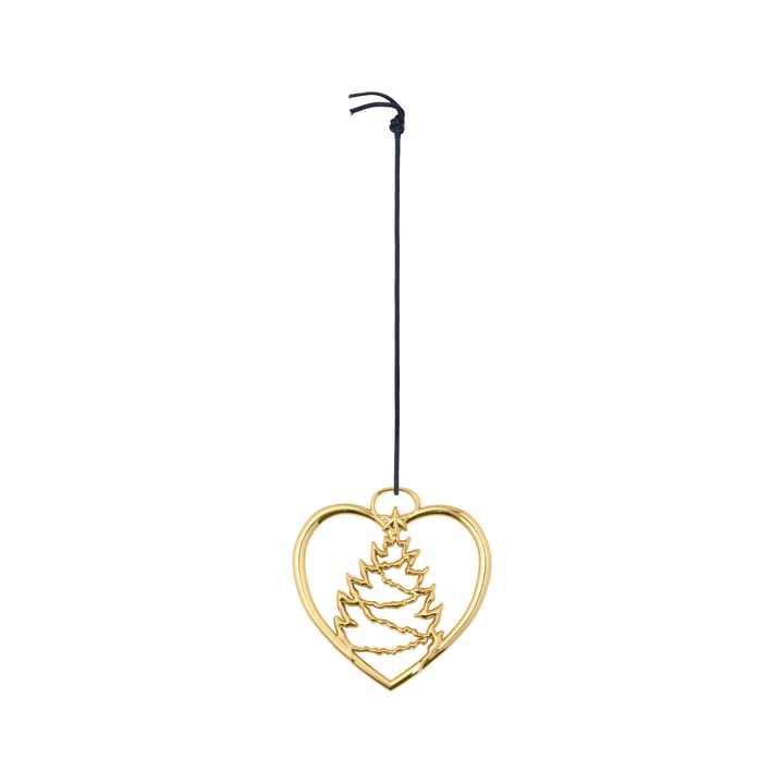 Karen Blixen Christmas decoration Heart with Christmas tree - Gold - Rosendahl