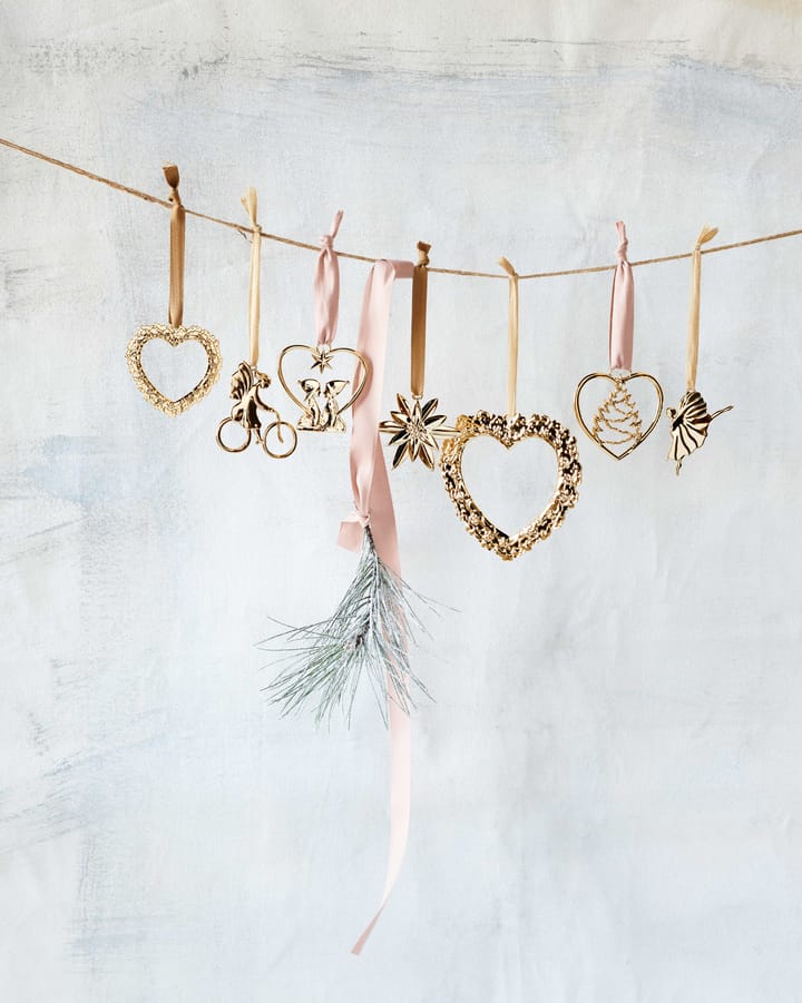 Karen Blixen Christmas decoration Heart with Christmas tree - Gold - Rosendahl