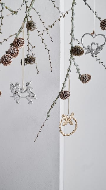Karen Blixen double heart hanging Christmas decoration - Silver plated - Rosendahl
