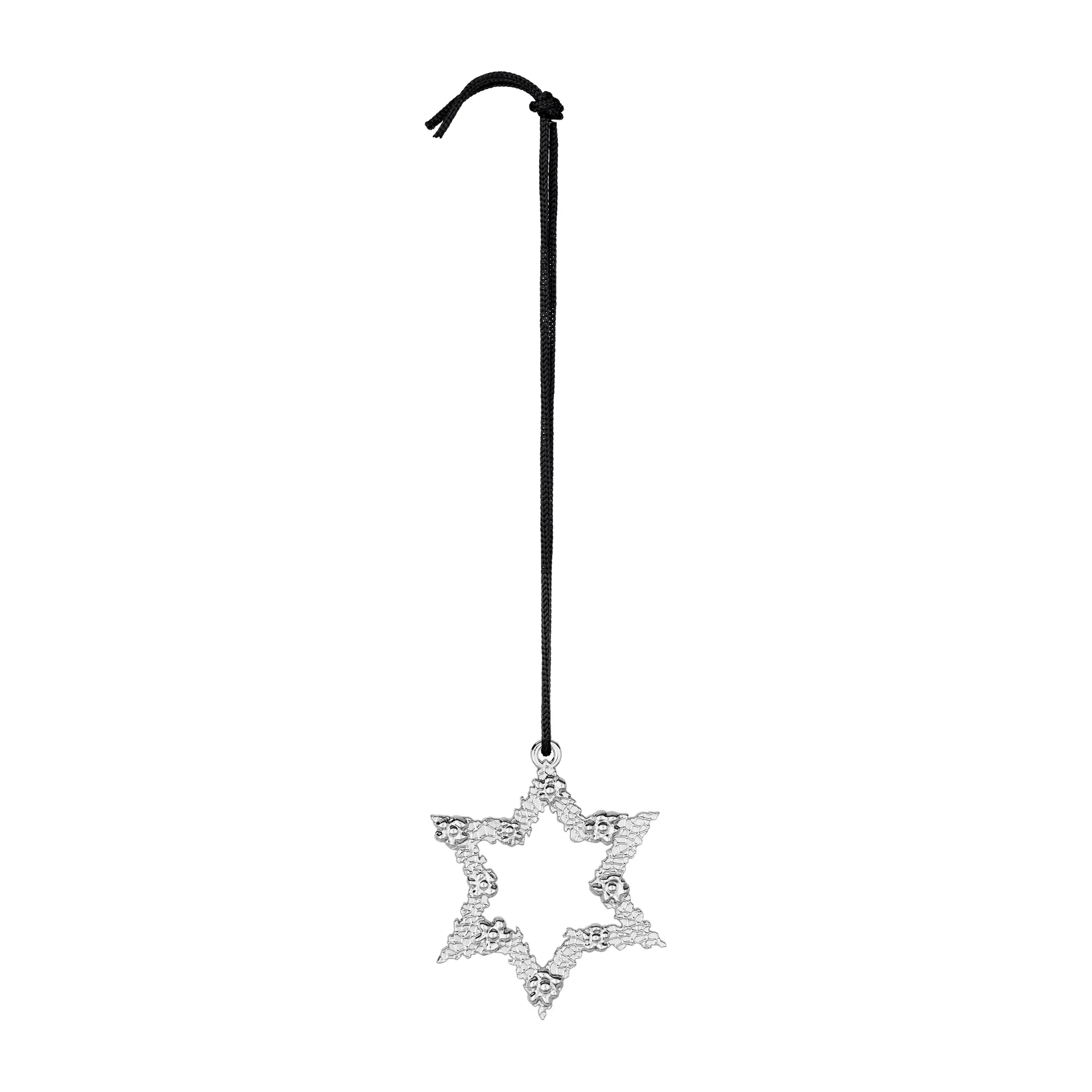 Karen Blixen flower star hanging Christmas decoration 7.5 cm, Silver plated Rosendahl