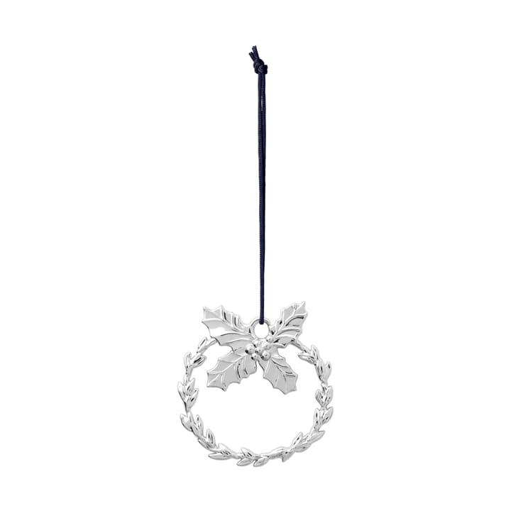 Karen Blixen Holly hanging Christmas decoration, Silver plated Rosendahl
